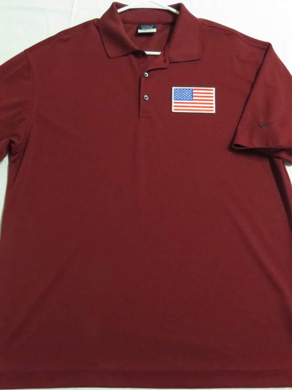 Sz L-2XL USA Red Nike Dri-Fit Men's #04T Golf Polo Shirt